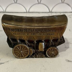 Morris Plan Of California Bank Loans Credit Bronze Covered Wagon Coin Piggy Bank